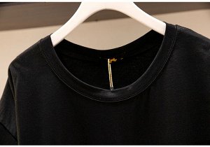 Женская футболка, с принтом, цвет черный