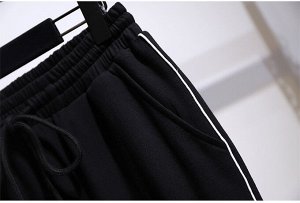 Женский костюм (свитшот цвет черный  + брюки цвет черный)