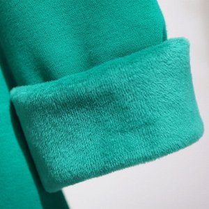 Костюм женский, утепленный (свитшот цвет зеленый + брюки цвет черный)