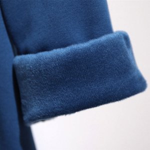 Толстовка женская, утепленная, с капюшоном, принт "Различные предметы", цвет синий