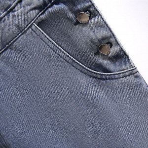 Женский джинсовый полукомбинезон, цвет синий