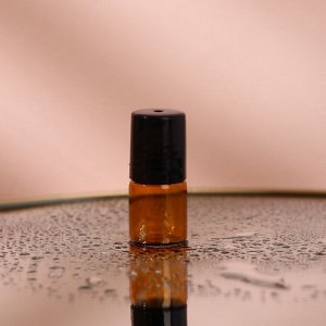 Флакон стеклянный для парфюма, с металлическим роликом, 2 мл, цвет коричневый/чёрный