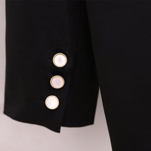 Пиджак женский,  цвет черный, с белой окантовкой на карманах