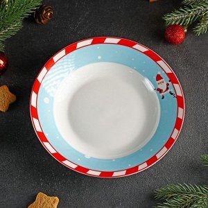 Тарелка суповая Доляна «Новый Год. Дед Мороз», 450 мл,  20,7?3,5 см