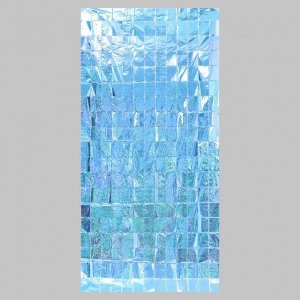 Праздничный занавес голография, 100 x 200 см., цвет голубой