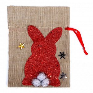 Мешок для подарков «Кролик», 21 ? 16 см, цвета МИКС