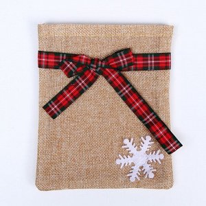 Мешок для подарков «Снежинка», 16 ? 13 см, цвета МИКС
