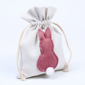 Мешок для подарков «Кролик», 19 ? 14.5 см, цвета МИКС