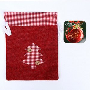 Мешок для подарков «Новый год», цвет красный, виды МИКС