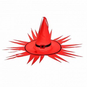 Карнавальная шляпа «Хеллоуин» с диодами, красный
