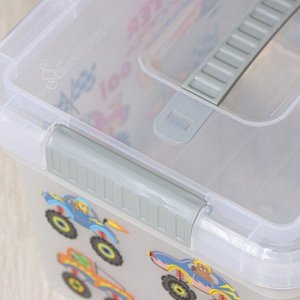 Контейнер для хранения с крышкой и ручкой «Kid's Box Машинки», 5 л, 25x20x16 см