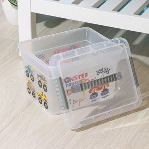 Контейнер для хранения с крышкой и ручкой «Kid's Box Машинки», 5 л, 25x20x16 см