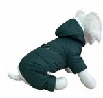 Комбинезон-шлейка Pet мех зеленый р-р 12/M ДС 27см