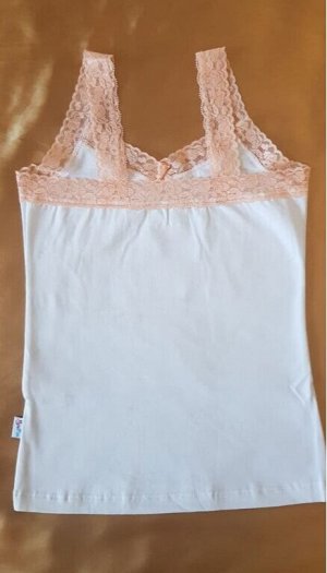 Комплект для девочки (майка +трусики), цвет белый/персиковый
