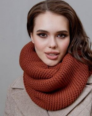 Хомут Объемный мягкий шарф-снуд в два оборота "Джун", выполнен из пушистой меланжевой пряжи. Его возможно носить как на шее, так и на голове. Длина 63 см. Ширина: 36см.  Состав: шерсть 50%, акрил 50%