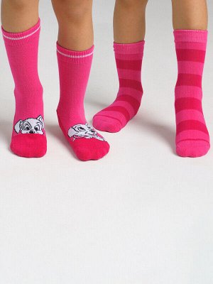 Носки трикотажные с махровой стопой для девочек, 2 пары в комплекте
