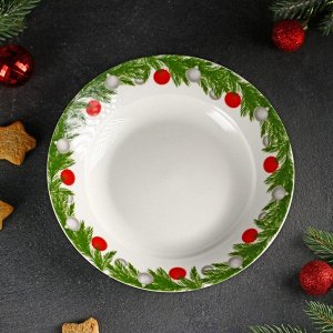 Тарелка суповая Magistro «Новый Год. Домик в лесу», 450 мл,  20,7?3,5 см