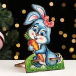Подставка под телефон &quot;Кролик с морковью&quot;, дерево, 14,8х9,5 см