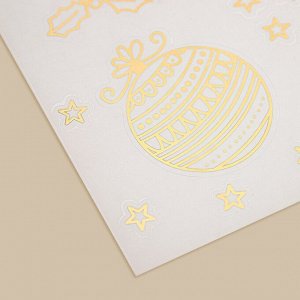 Наклейки виниловые с фольгированием «Новогодние шары», 30 x 50 см