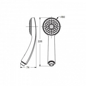 Душевая лейка Vidima SEVA JET M1 BA183AA, 1 режим, хром