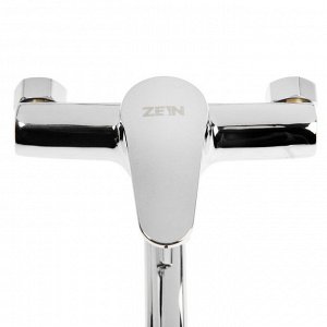 Смеситель для ванны ZEIN ZC2049, излив 40 см, картридж 35 мм, с душевым набором, хром
