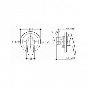 Смеситель для душа Ideal Standard CERAPLAN A5960AA, однорычажный, без лейки, хром