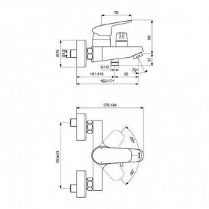 Смеситель для ванны Ideal Standard CERAFLEX B1741AA, однорычажный, хром