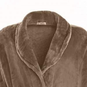 Халат LoveLife "Cozy" цвет серо-коричневый, микрофибра, 100% п/э, 250 г/м2
