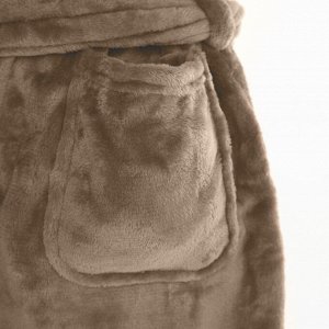 Халат LoveLife "Cozy" цвет серо-коричневый, микрофибра, 100% п/э, 250 г/м2