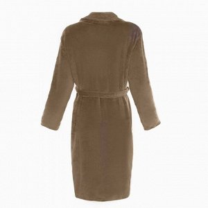 Халат LoveLife "Cozy" цвет серо-коричневый, микрофибра, 100% п/э, 250 г/м2