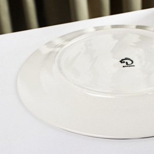 Тарелка фарфоровая обеденная Доляна «Лаванда», d=27 см, цвет белый