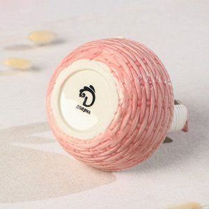 Конфетница Доляна «Зайка», 12,5x16 см, цвет розовый