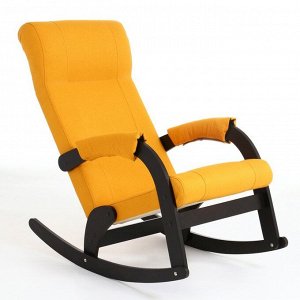 Кресло-качалка РИО 600х1100х900 Венге/Слоновая кость/Рогожка  жёлтая