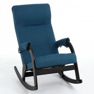 Кресло-качалка РИО 600х1100х900 Венге/Слоновая кость/Рогожка синяя