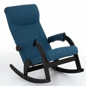 Кресло-качалка РИО 600х1100х900 Венге/Слоновая кость/Рогожка синяя