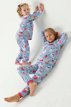 Пижама Супер мопсы с начесом детская