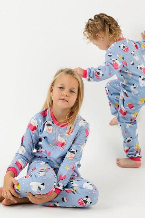 Пижама Супер мопсы с начесом детская