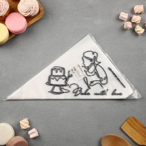 Кондитерские мешки Bake with love, (L) 34x23 см, 50 шт.