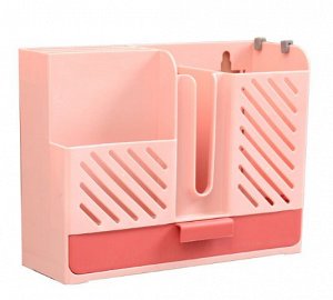 Подставка для столовых приборов пластиковая, цвет розовый