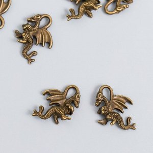 Декор для творчества металл "Дракон" бронза набор 12 шт 2,1х1,5 см