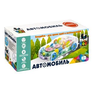 Игр.разв.пласт. "АВТОМОБИЛЬ" BABY YOU BONDIBON, подсветка, звук, движение, прозр.корпус с шестер.