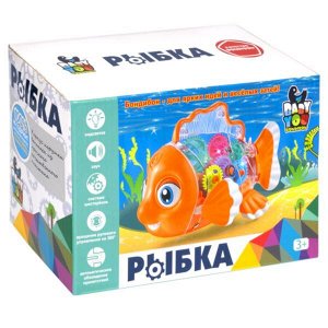 Игр.разв.пласт. "РЫБКА" BABY YOU BONDIBON, подсветка, звук, движение, прозр.корпус с шестер.