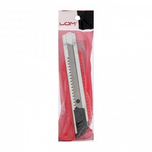 Нож универсальный ЛОМ, металлическая направляющая, пластиковый корпус, 18 мм