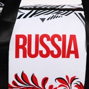 Сумка спортивная "RUSSIA", 47*28*24 см, цвет белый