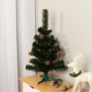 Ёлка искуственная настольная "Рождественская " (шишки золото) 60 см