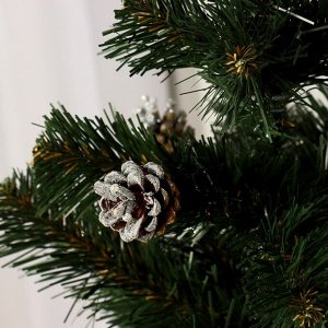 Ёлка искусственная настольная "Рождественская" (шишки серебро) 60 см