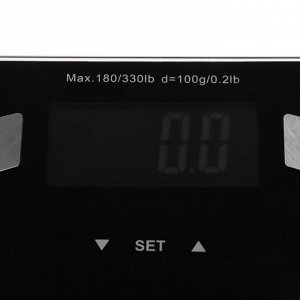 Весы напольные Sakura SA-5056BK, диагностические, до 180 кг, 2хААА, чёрные