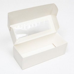 Коробка складная с окном под рулет, белая, 26 х 10 х 8 см