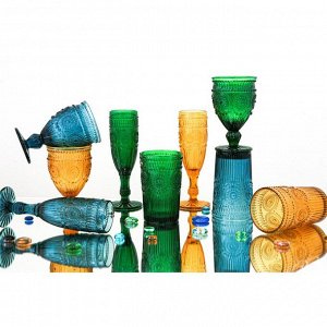 Стаканы стеклянные Magistro «Ларго», 350 мл, 6 шт, цвет зелёный