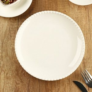 Тарелка обеденная Magistro «Лакомка», 20,5х2,5 см, цвет белый